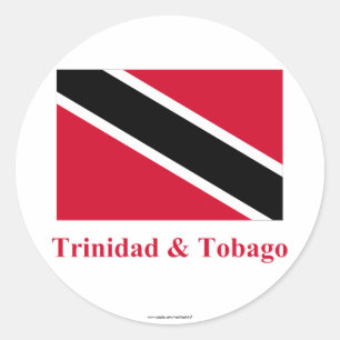 Trinidad and Tobago Flag with Name Classic Round Sticker