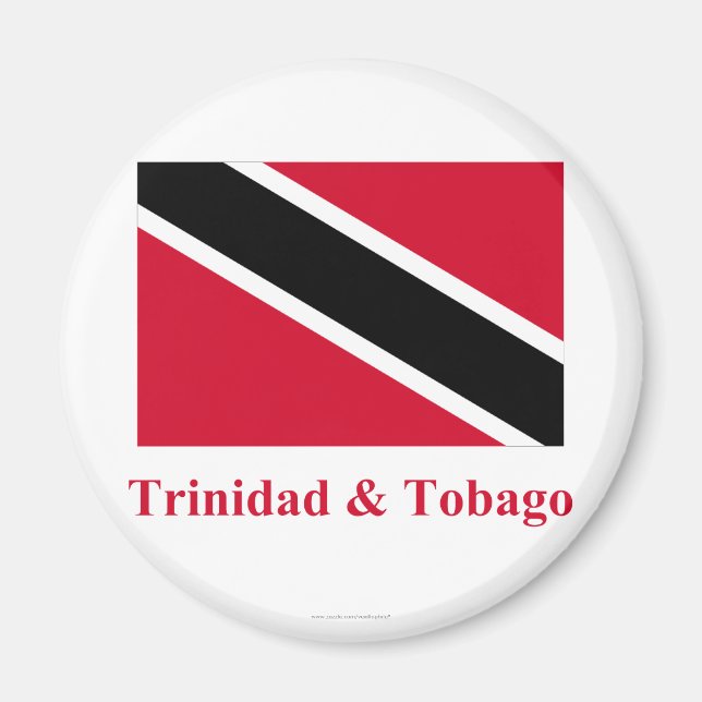 Trinidad and Tobago Flag with Name Magnet (Front)