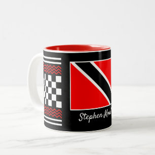 Trinidad and Tobago Flag (Your Name) Two-Tone Coffee Mug