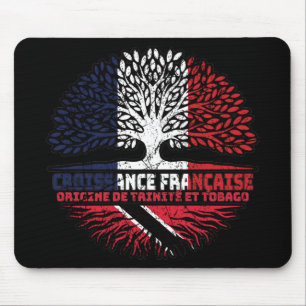 Trinidad and Tobago French France Tree Roots Flag Mouse Pad