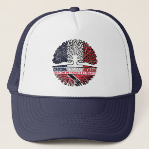 Trinidad and Tobago French France Tree Roots Flag Trucker Hat