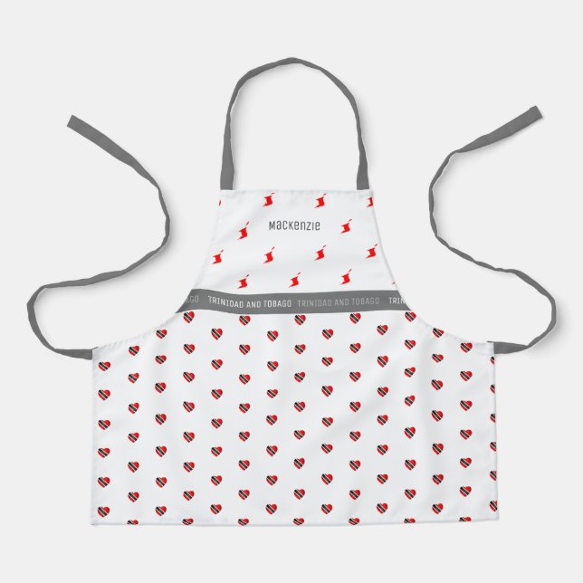 Trinidad and Tobago Map & Flag with Name Apron (Front)
