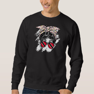 Trinidad and Tobago Messy Bun Trinidadian Flag Gla Sweatshirt