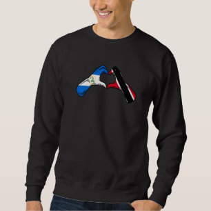 Trinidad And Tobago Nicaragua Flag Heart Mix Herit Sweatshirt