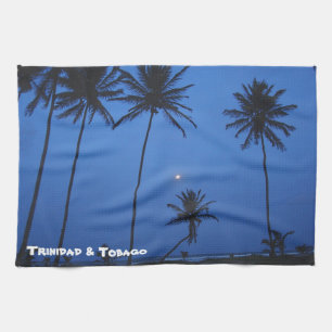 Trinidad And Tobago Nightfall At Cocal Manzanilla Tea Towel