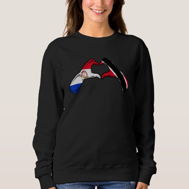 Trinidad And Tobago Paraguay Flag Heart Mix Herita Sweatshirt (Front)