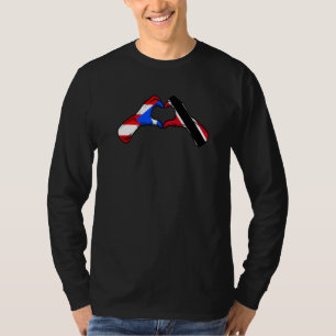 Trinidad And Tobago Peurto Rico Flag Heart Mix Her T-Shirt