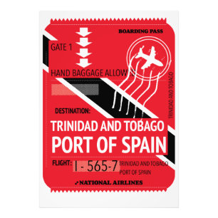 trinidad and tobago port of spain travel ticket photo print