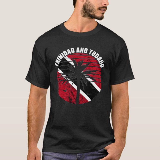 Trinidad And Tobago Summer Palm Tree Trinidadian R T-Shirt (Front)
