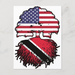 Trinidad and Tobago Trinidadian American USA Tree Postcard