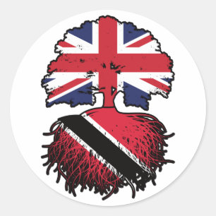 Trinidad and Tobago Trinidadian British UK Tree Classic Round Sticker