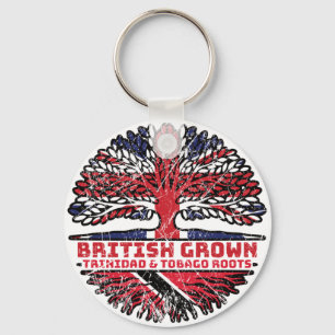 Trinidad and Tobago Uk United Kingdom British Tree Key Ring