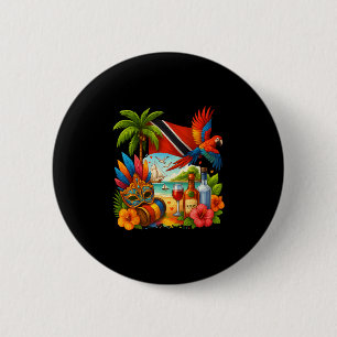 Trinidad And Togo Caribbean Vacation Trinidad Flag 6 Cm Round Badge