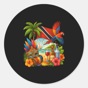 Trinidad And Togo Caribbean Vacation Trinidad Flag Classic Round Sticker