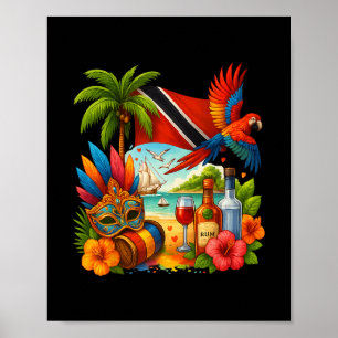 Trinidad And Togo Caribbean Vacation Trinidad Flag Poster