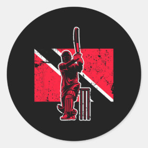Trinidad And Togo Cricket Classic Round Sticker