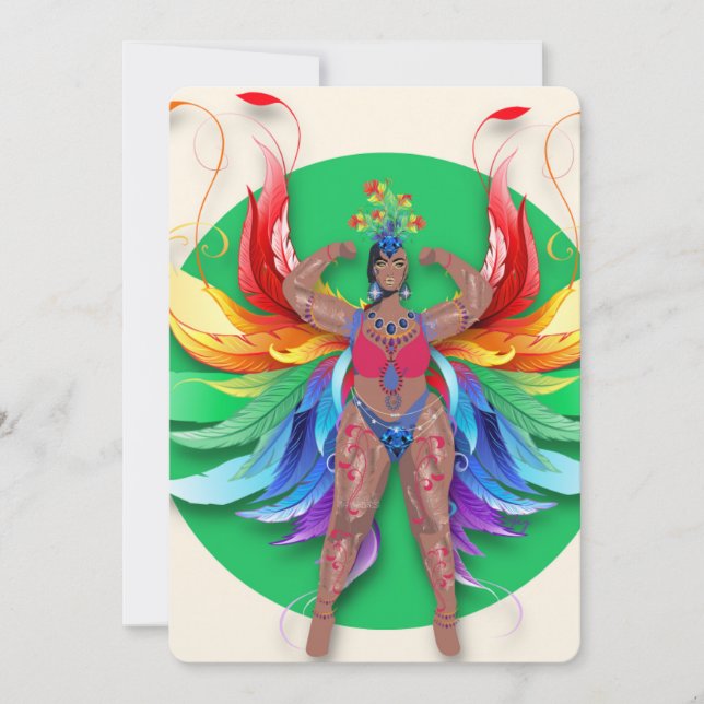 Trinidad Carnival Queen - Tropical Cards (Front)