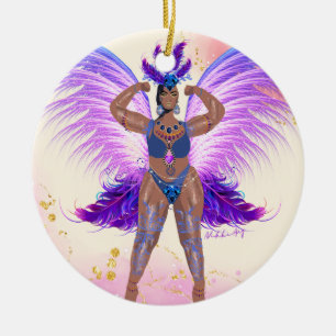 Trinidad Carnival Queen - Tropical Poster Ornament