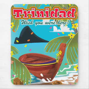 Trinidad cartoon travel poster mouse pad