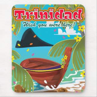 Trinidad cartoon travel poster mouse pad