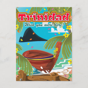 Trinidad cartoon travel poster postcard
