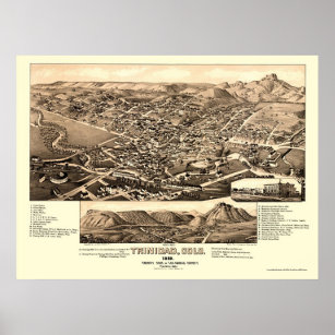 Trinidad, CO Panoramic Map - 1882 Poster