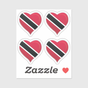 Trinidad dan Tobago love flag pride heart sticker