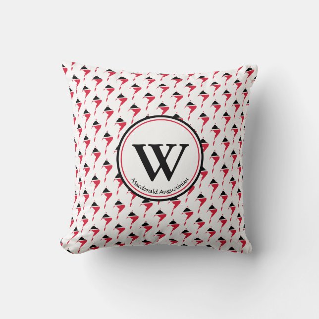 TRINIDAD FLAG Custom Monogram Add Your Name Cushion (Front)