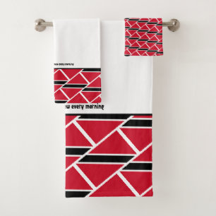 TRINIDAD FLAG Customised Scripture WHITE Trini Bath Towel Set