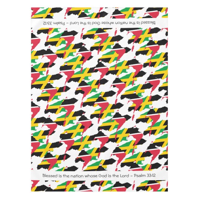 TRINIDAD JAMAICA Flag Customised Scripture Tablecloth (Front)