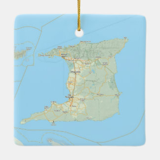 Trinidad Map Christmas Ceramic Ornament