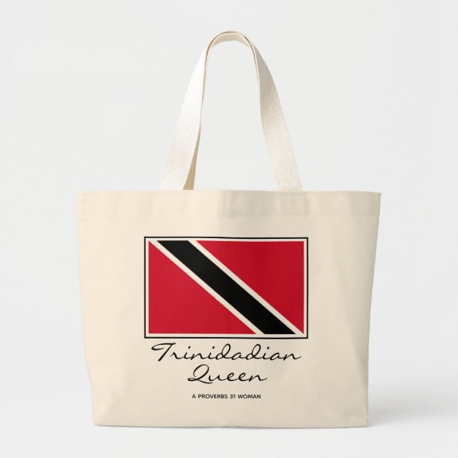 TRINIDAD QUEEN | Personalised | Patriotic Flag Large Tote Bag (Front)