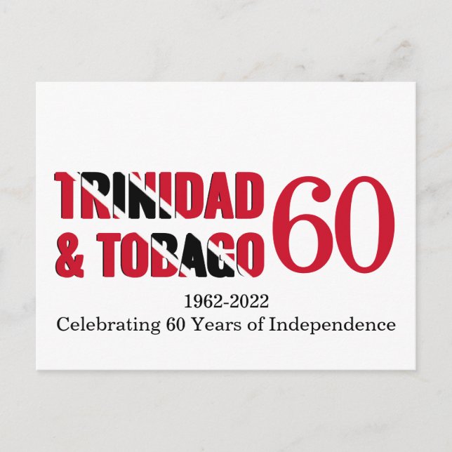TRINIDAD TOBAGO 60th Anniversary Independence Postcard (Front)