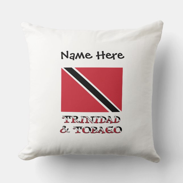 Trinidad Tobago and Trinidadian Flag Personalised Cushion (Front)