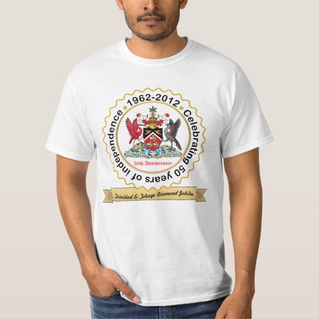 Trinidad & Tobago Anniversary Design Coat Of Arm T-Shirt (Front)