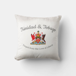 Trinidad & Tobago Coat of Arms Dot Pattern Cushion