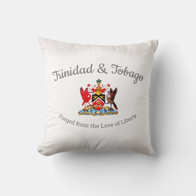 Trinidad & Tobago Coat of Arms with Dot Pattern Cushion (Front)