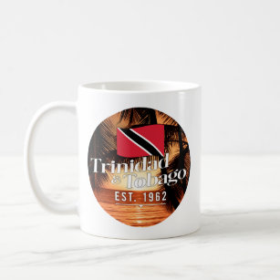 "Trinidad & Tobago Est. 1962" Sunset With Flag Coffee Mug