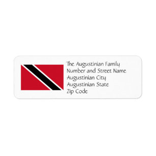 TRINIDAD TOBAGO FLAG Custom Return Address Label