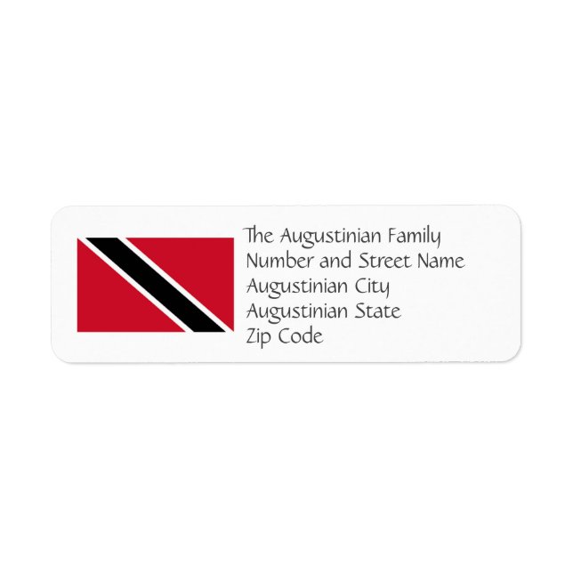 TRINIDAD TOBAGO FLAG Custom Return Address Return Address Label (Front)
