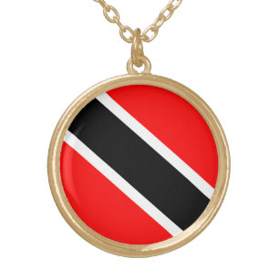 Trinidad & Tobago Flag Gold Plated Necklace