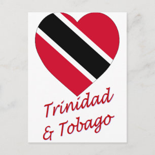 Trinidad & Tobago Flag Heart Postcard