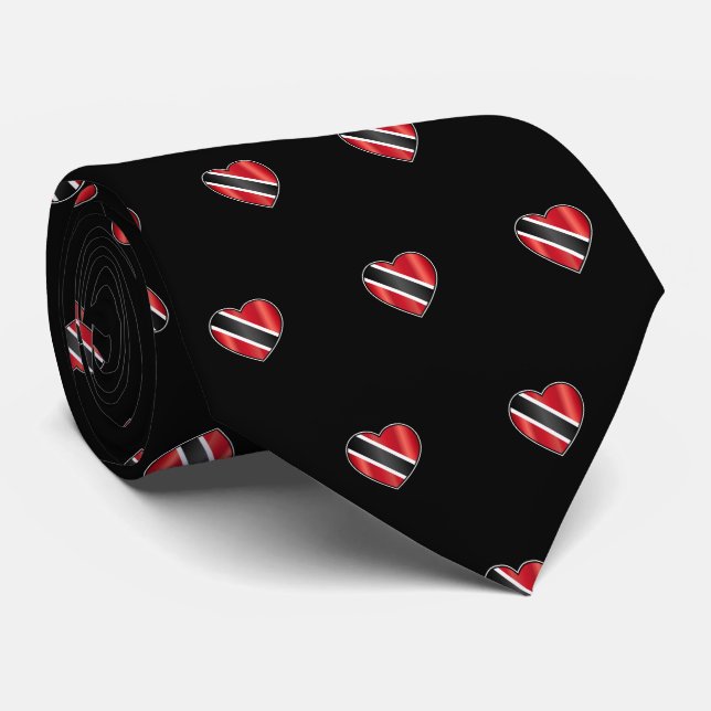 Trinidad & Tobago Flag on BLACK Tie (Rolled)
