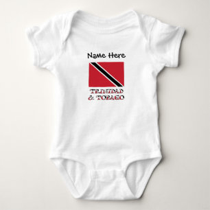 Trinidad Tobago Flag Personalised Baby Bodysuit