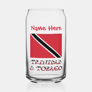 Trinidad Tobago Flag Red Personalisation Can Glass
