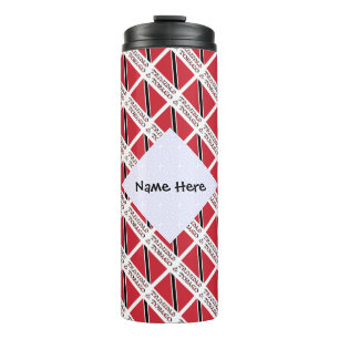 Trinidad Tobago Flag Tiled Personalised  Thermal Tumbler