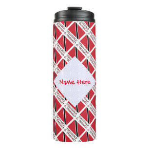 Trinidad Tobago Flag Tiled Red Personalisation Thermal Tumbler