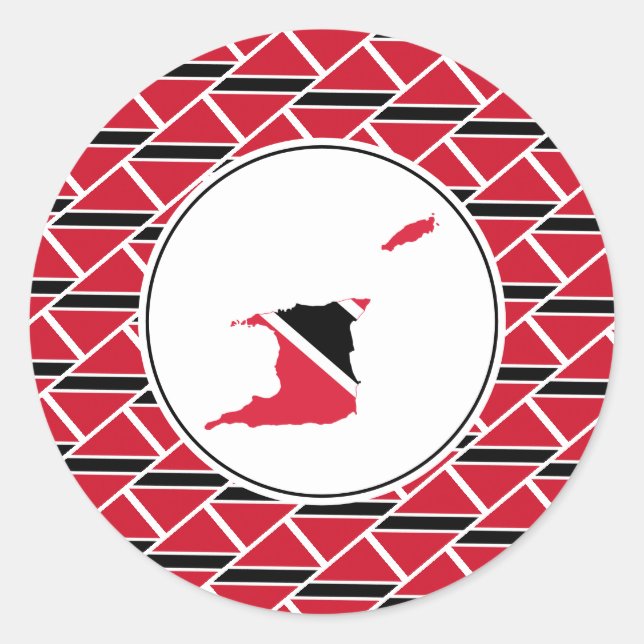 TRINIDAD TOBAGO FLAG Trini Map Stylish Patriotic Classic Round Sticker (Front)