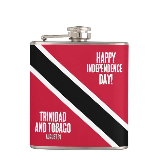 Trinidad & Tobago Independence Day National Flag Hip Flask (Front)