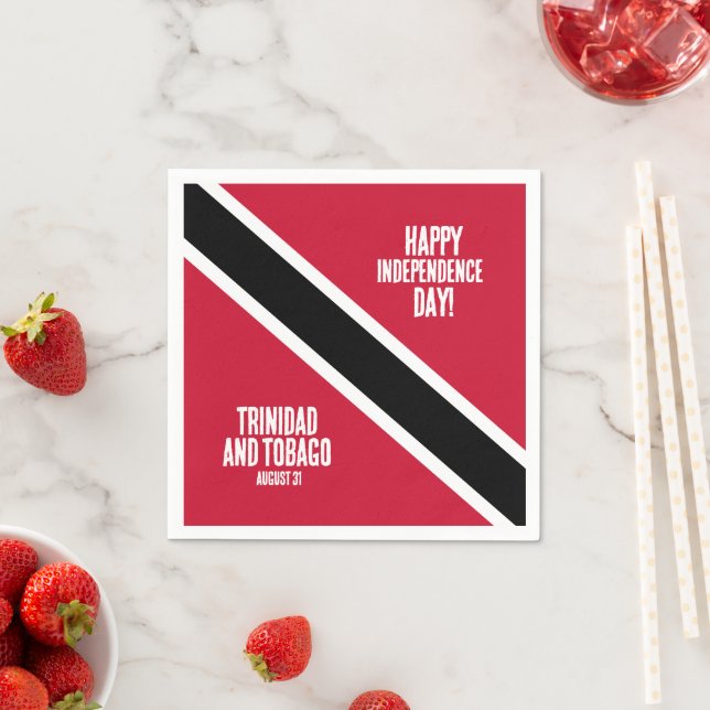 Trinidad & Tobago Independence Day National Flag Napkin (Insitu)